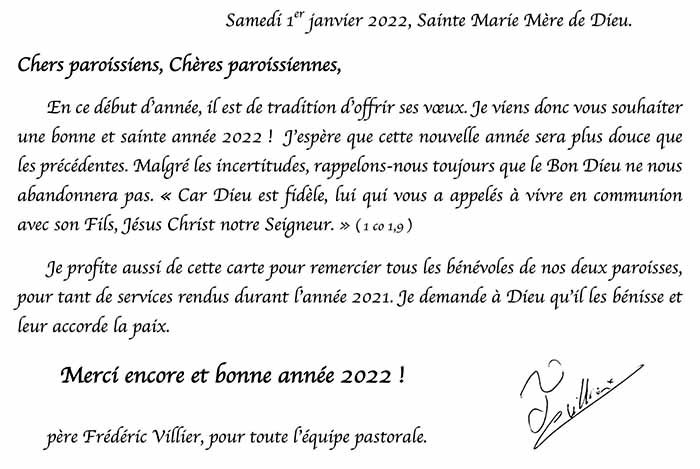 Carte bonne année 2022 - mot pm