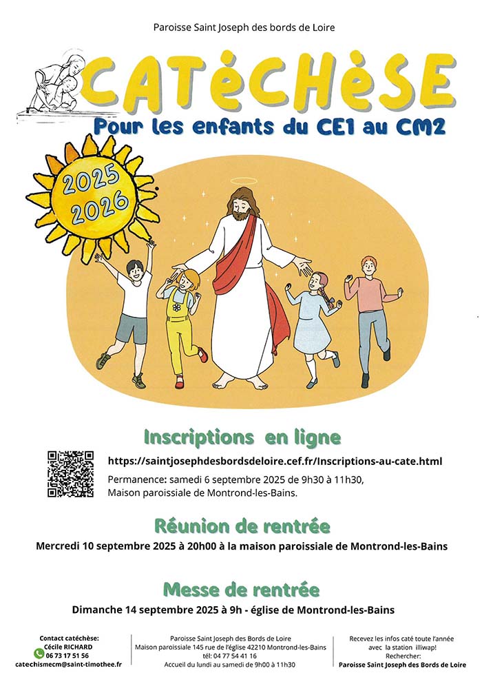 Catéchèse du CE1 au CM2 Catéchèse du CE1 au CM2