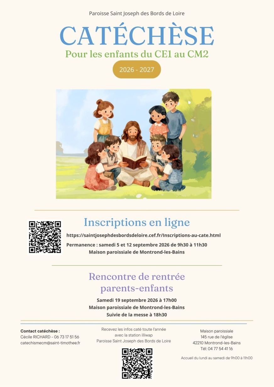 Affiche Inscriptions Caté Rentrée 2026